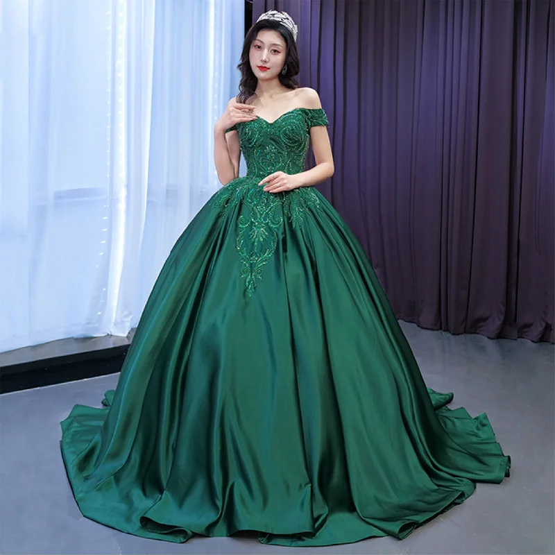 Clothing Online Off The Shoulder V-neck Ball Gown Lace Applique Quinceanera Dress