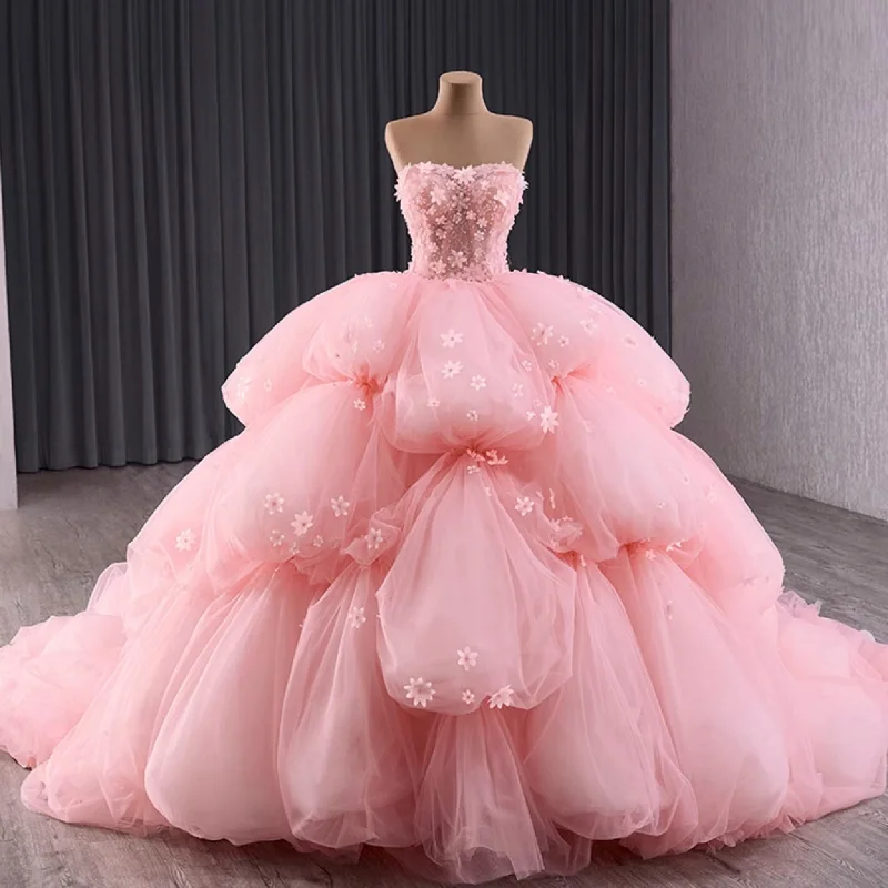 Casual Chic Clothing For Women Puffy Skirt Ball Gown Pink Quinceanera Dress for Special Occasion