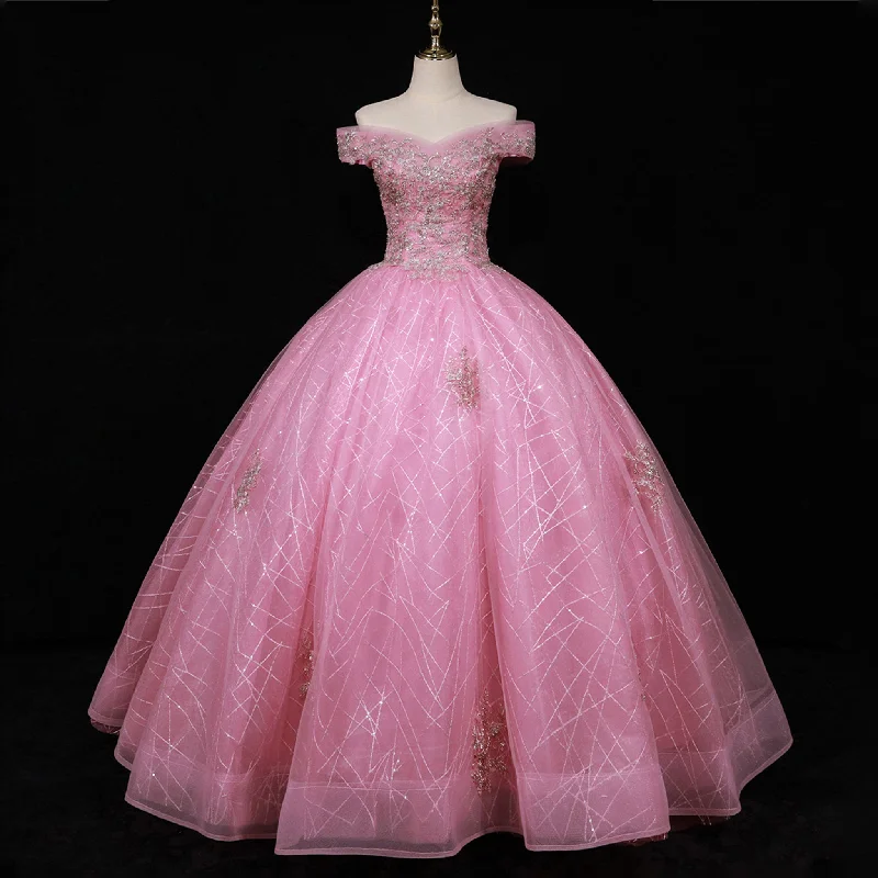 Outlet Clothing Pink Off Shoulder Quinceanera Dress Ball Gown Formal Dress