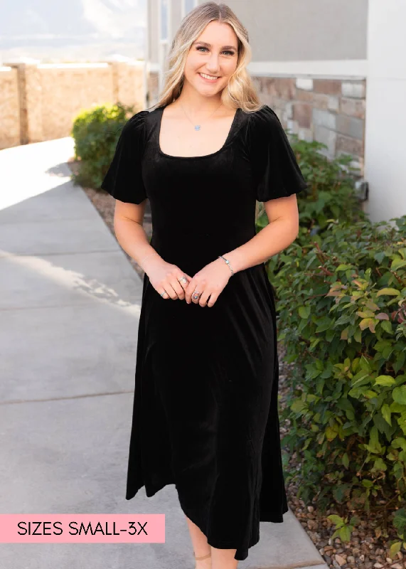 Weekend Price Drop – Shop Before It'S Gone Alexa Black Velvet Dress