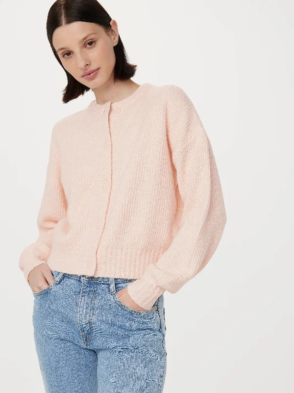 Luxury Women's Fashion The Seawool® Crewneck Cardigan in Light Peach