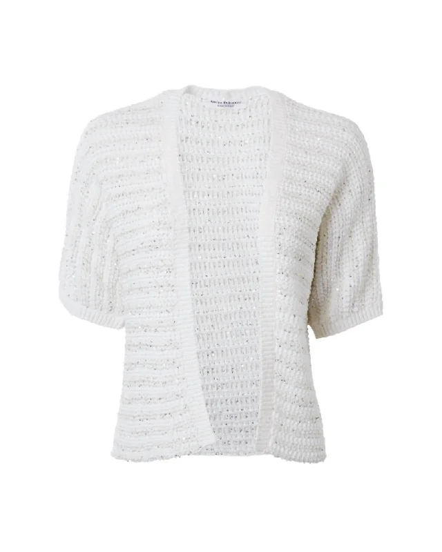 Affordable Women's Attire Women Olimpo Open Tweed Cardigan In White