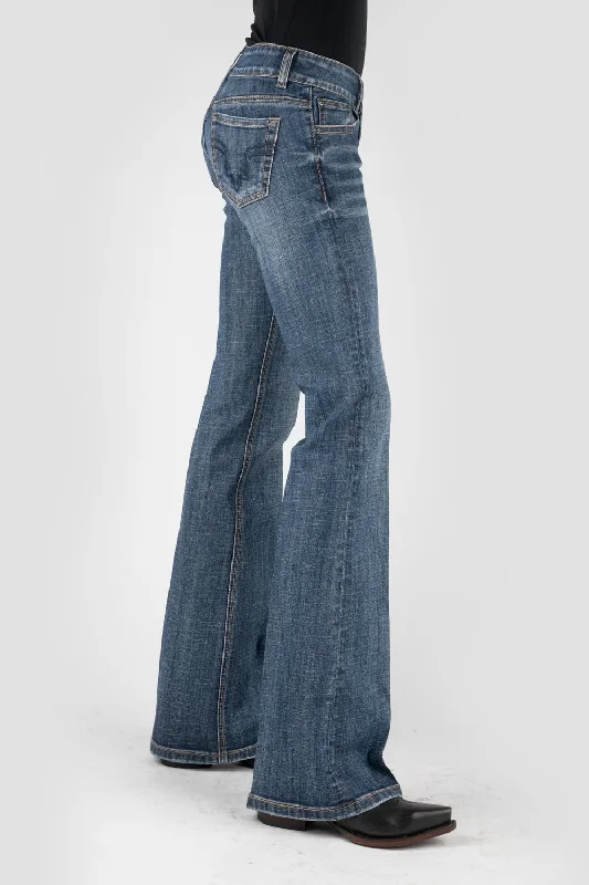 Exclusive Discount Stetson Womens 816 Bootcut Deco Blue Cotton Blend Jeans