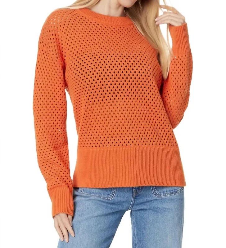 Women's Formal Event Attire Hester Knit Crew Sweater In Jaffa Orange