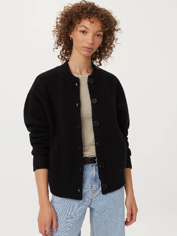 Elegant Women's Clothing The Merino Wool Bomber  in Black