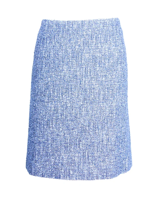 Casual Style for Busy Women Boss Knee-Length Skirt in Blue Viscose