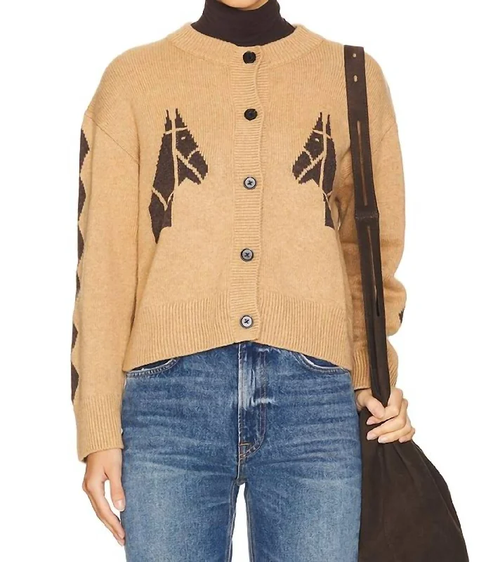 Elegant Women's Clothing Mavie Cardigan In Camel Stables