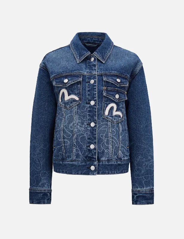 Online Boutiques Best Gradated Laser-print Denim Jacket