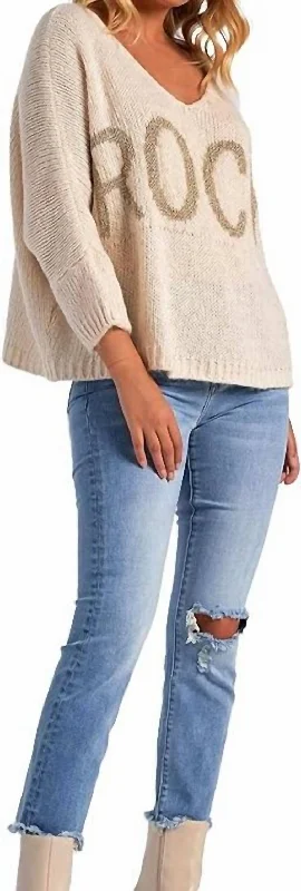 Women's Tops And Clothing Rock Sweater In Cream