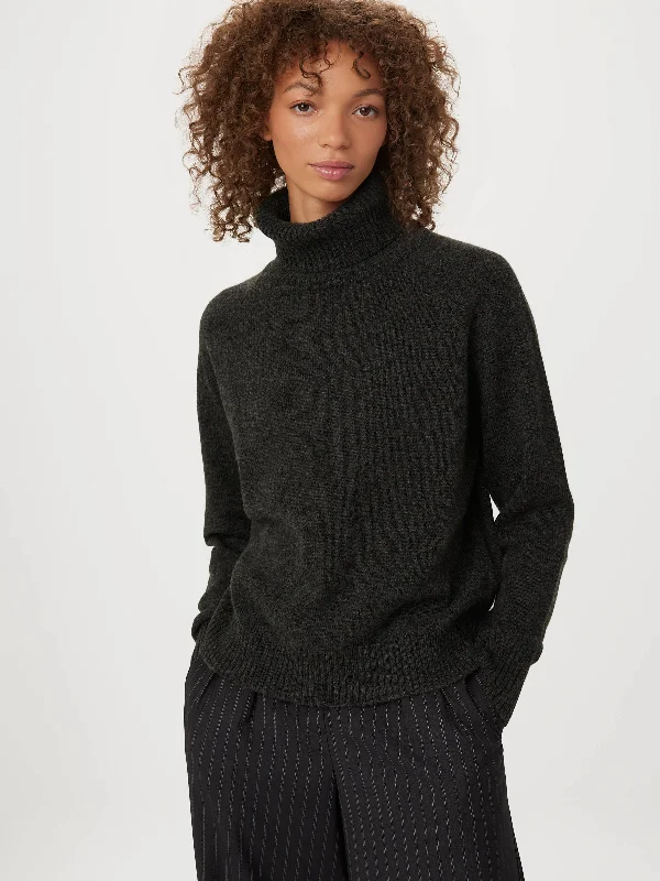 Sophisticated Women's Fashion The Yak Wool Turtleneck in Charcoal Grey