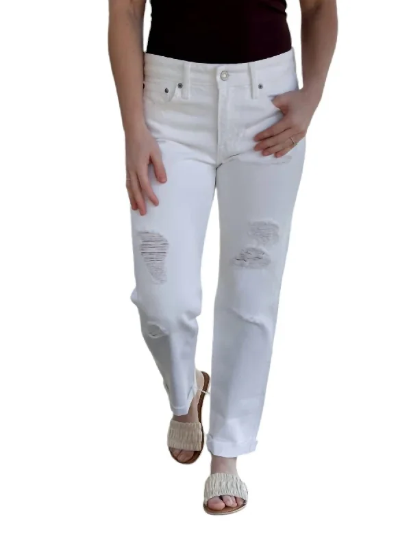 Best Online Boutiques For Women Sienna Slim Boyfriend Jeans In White