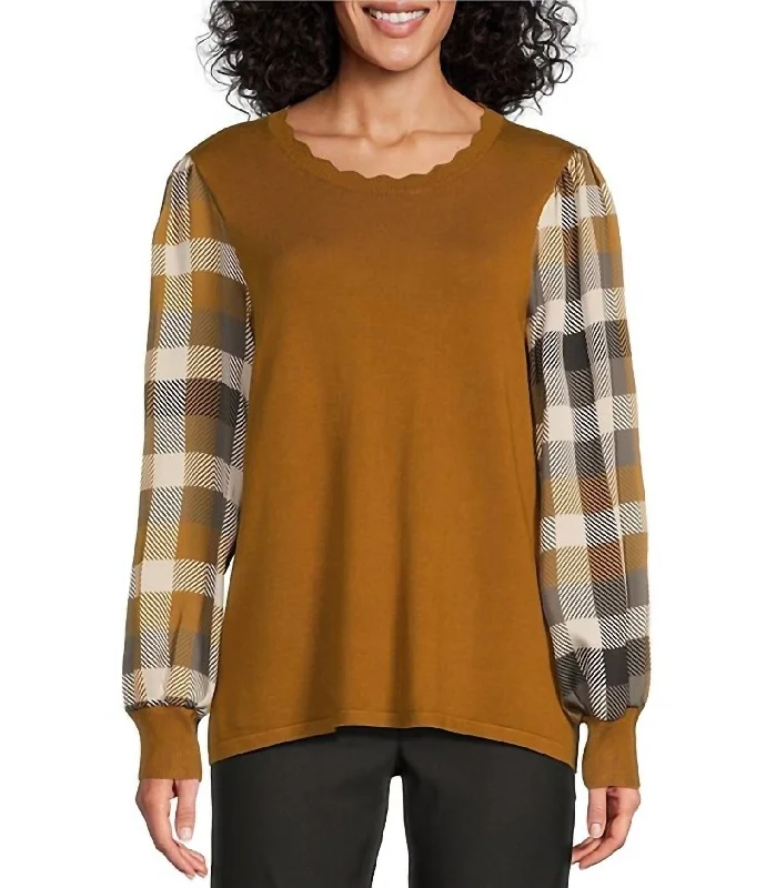 Women's Clothes For Outdoor Events Cross My Heart Sweater In Brown