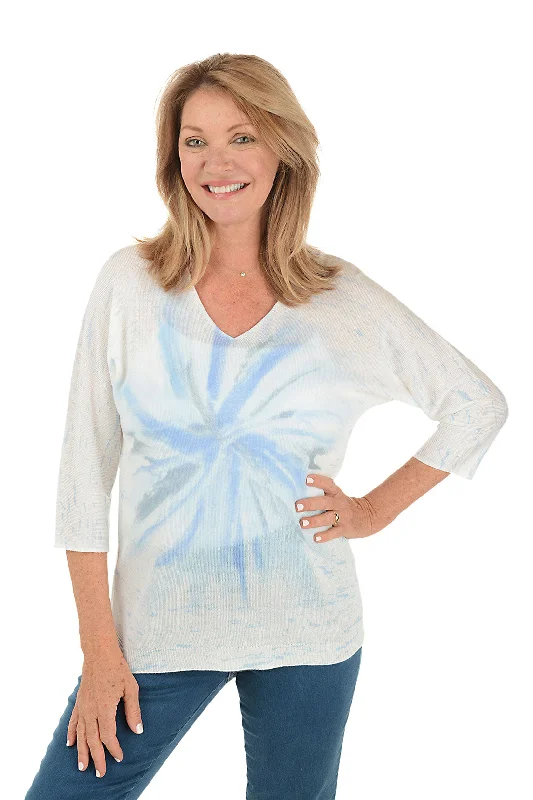 Women's Clothing For Work Tie Dye Dolman Sleeve Sweater