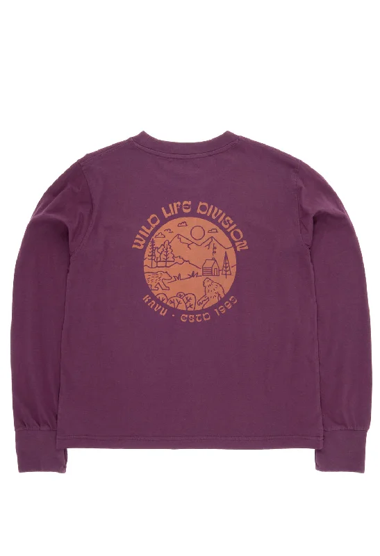 Women's Evening Clothes KAVU Women's Westray Long Sleeve Tee - Aubergine