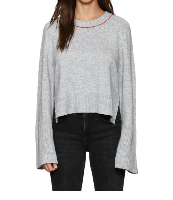 Women's Attire Bell Sleeve Sweater In Grey