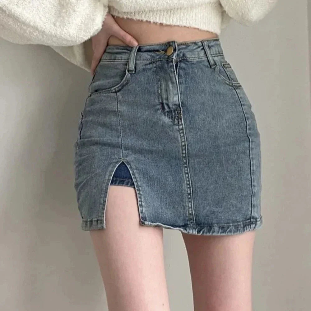 Formal Clothing For Women Womens Slim Fit Tight Hip Denim Skirt