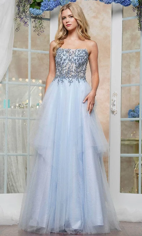 Women's Clothing For Outdoor Events Colors Dress 3475 - Rhinestone Embellished Corset Bodice Prom Gown