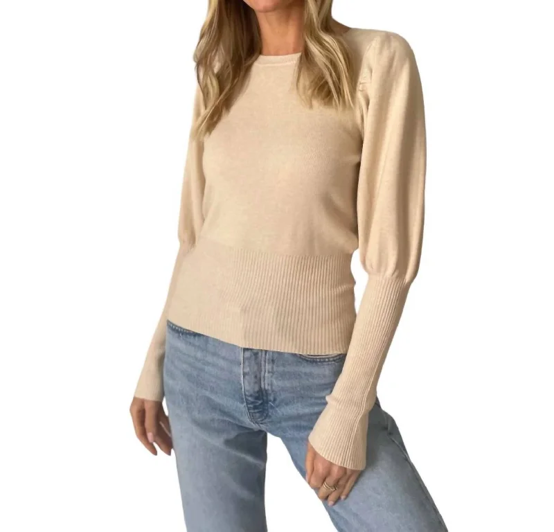 Plus Size Women's Fashion Reese Crew Neck Sweater In Oatmeal