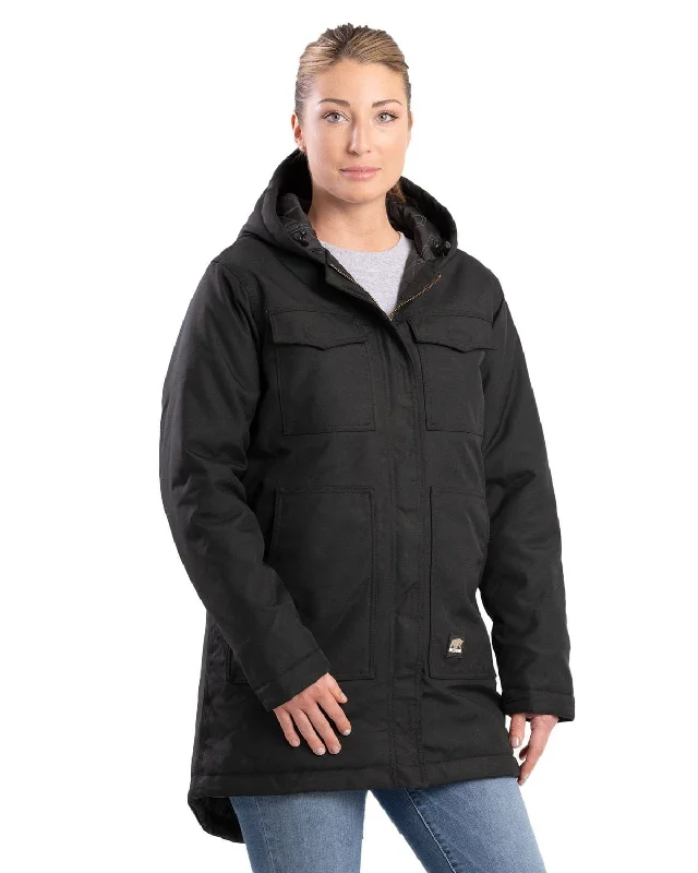 Women's Clothing Sale Berne Womens Icecap Parka Black 100% Nylon Insulated Jacket