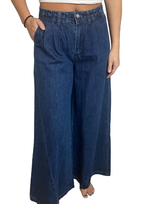 Women's Online Boutique Wide Leg Jeans In Dark Denim