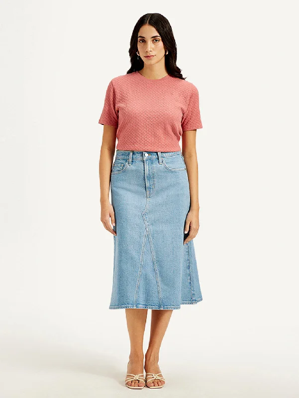 Casual Fashion Trends for Women Women's High Rise Blue A-Line Skirt