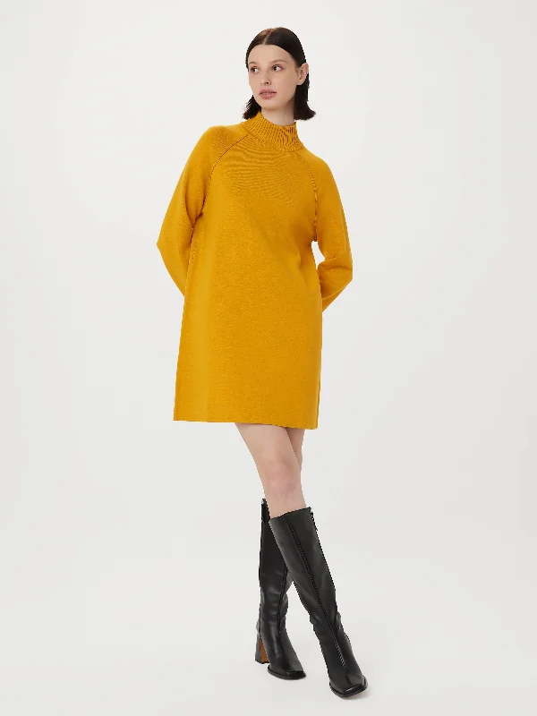 Women's Sporty Chic Clothes The Compact Sweater Dress in Mustard