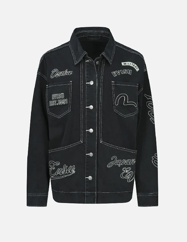 Women's Clothing Logo and Seagull Embroidery Denim Jacket