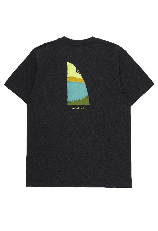 Women's Athletic Clothes Montbell Pear Skin Cotton Climbing T-Shirt - Dark Grey