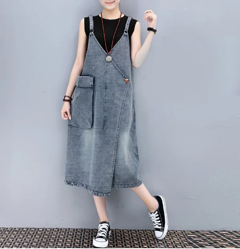 Online Boutique Clothing Womens Denim Dress with Pocket