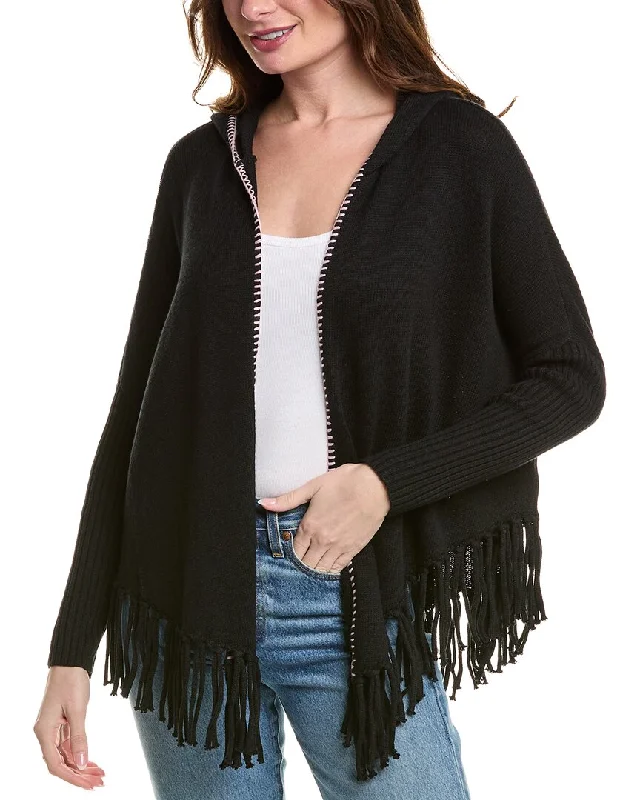 Women's Classic Attire Johnny Was Petite The Fringe Open Linen-Blend Poncho