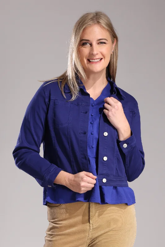 Women's Seasonal Wardrobe Clothing Coloured Cotton Blend Crop Jacket | DEEP ROYAL | 6921ZZ