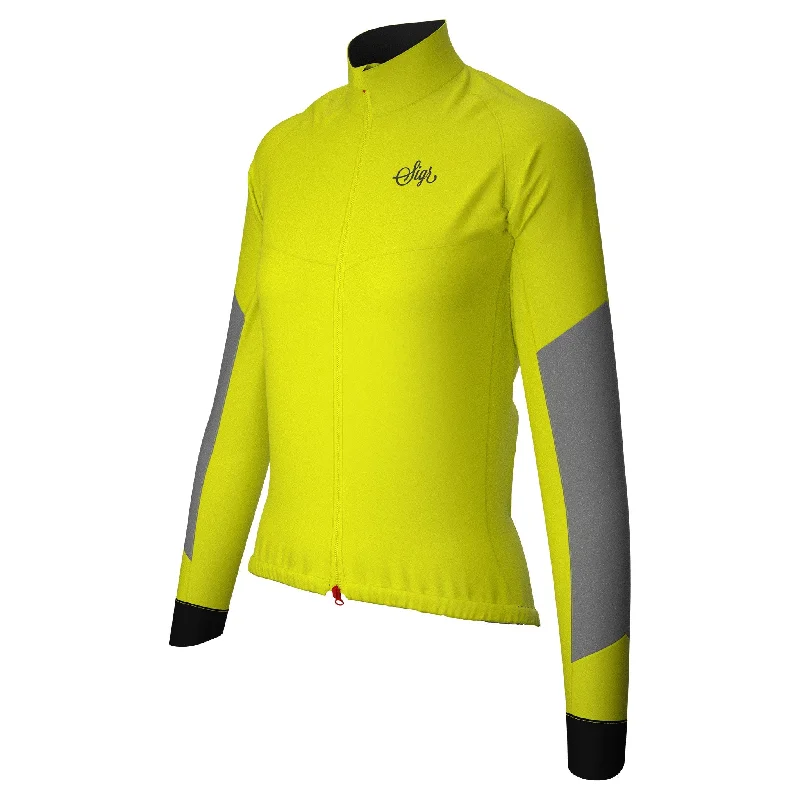 Sustainable Women's Clothing Östkusten Women's Cycling Rain Jacket: Waterproof, Breathable & High-Visibility Performance