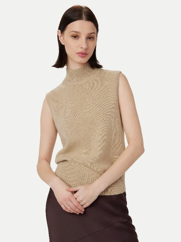 Women's Clothing for All Occasions The Yak Wool Sweater Vest  in Light Beige