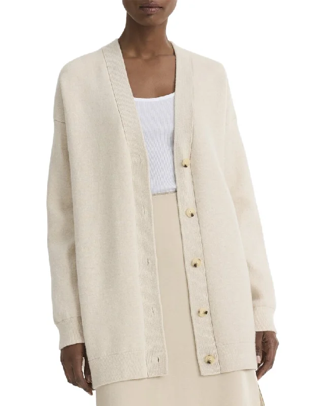 Women's Plus-Size Attire Vince Oversized Double Knit Wool & Cashmere-Blend Cardigan