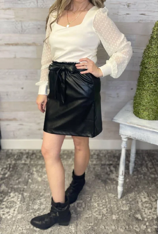 Trendy Outfits For Ladies Butter Faux Leather Skirt In Black