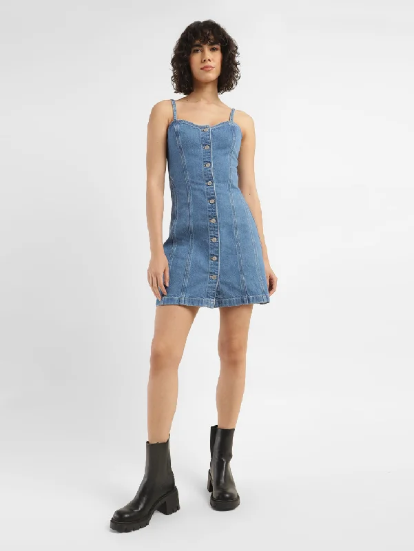 Sales Clothes Women's Sweetheart Neck Denim Mini Dress