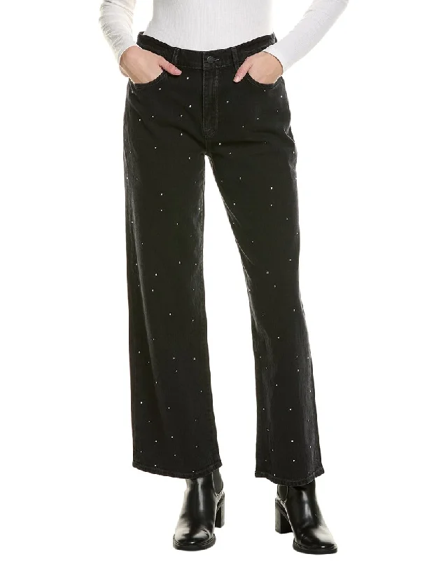 Women's Seasonal Clothes Triarchy Ms. Miley Stardust Loved Black Baggy Jean