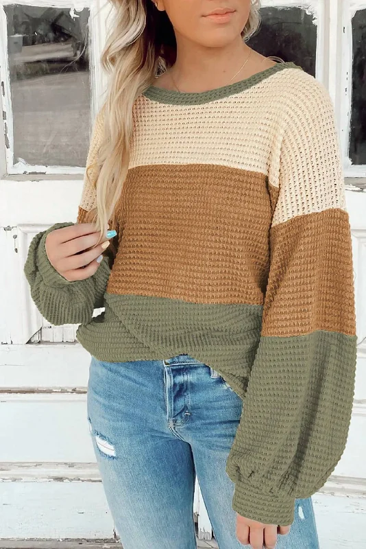 Fashion-Forward Women's Clothing Knitted Sweater In Tan