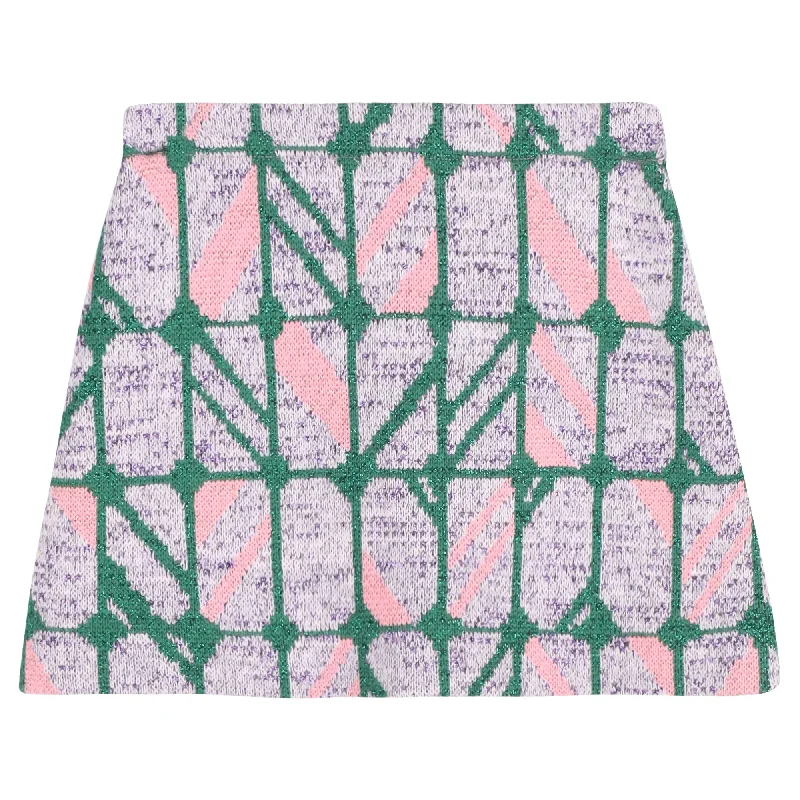 Women's Comfy Attire For Lounging Miu Miu Printed Knitted Mini Skirt in Purple Cotton