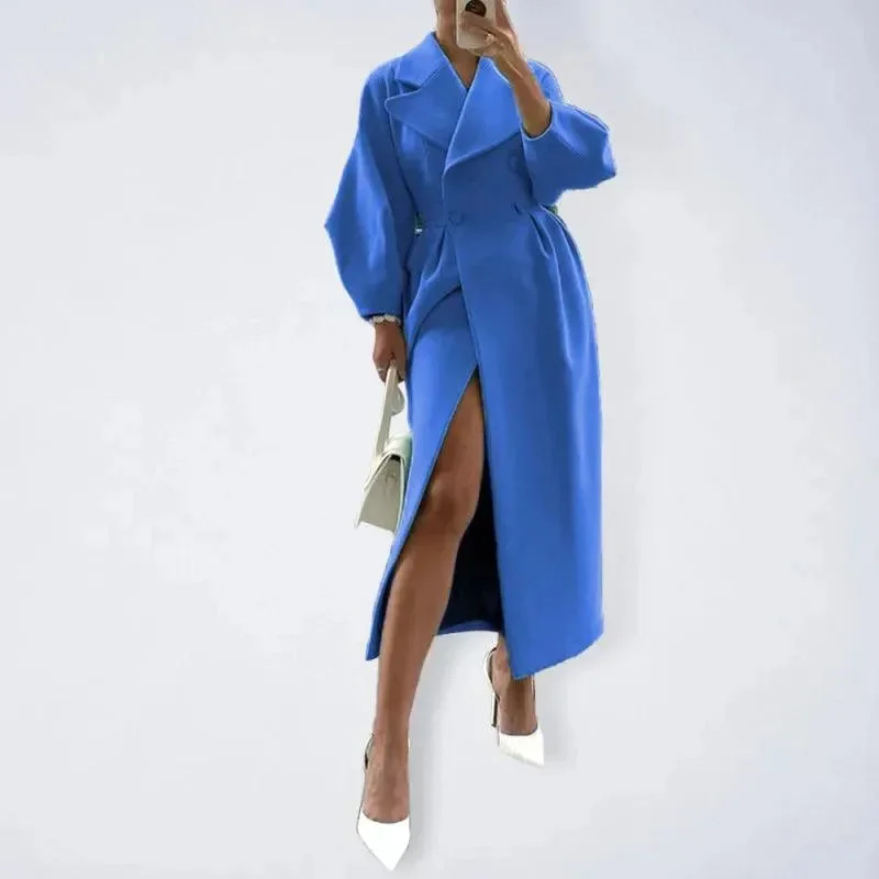 Clothing Sales Retro Court Style Woolen Overcoat with Lantern Sleeves