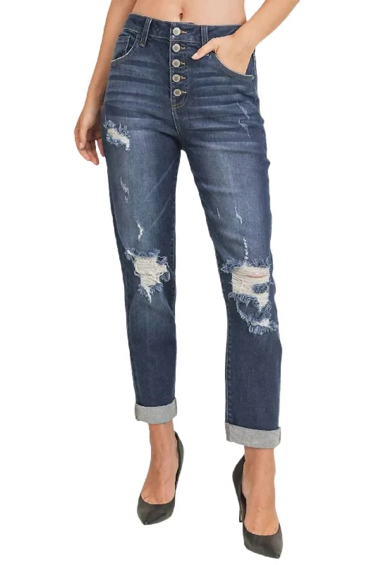 Affordable Online Boutique High Rise Plus Mom Jeans In Dark Wash