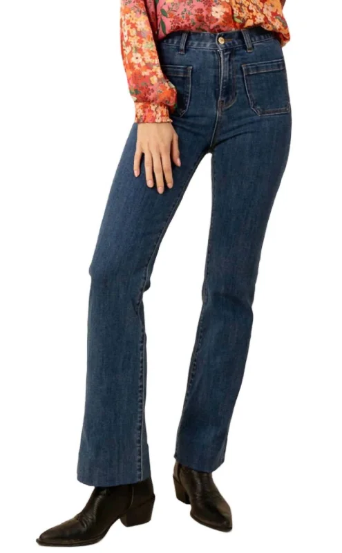 Women Clothes Jenna Pocket Denim Pants In Blue