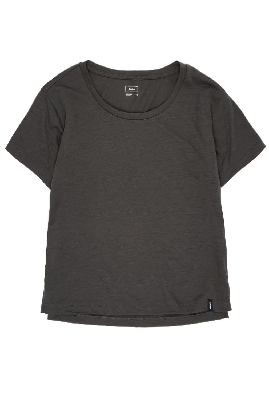 Women's Clothes For Work Finisterre Women's Seeker Merino Scoop Neck T Shirt - Raven Black