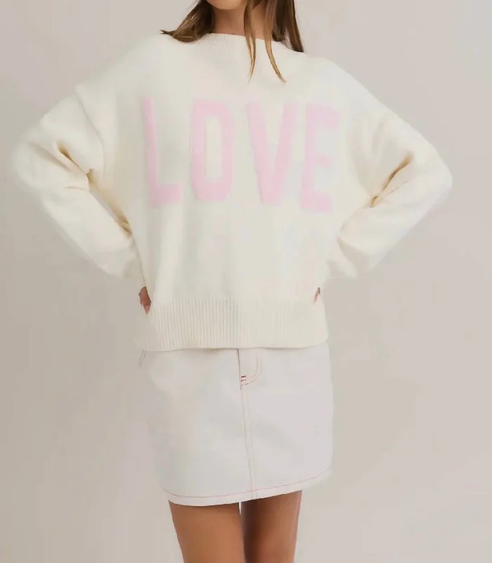 Casual Chic Clothing For Women Chunky Love Sweater In Pink