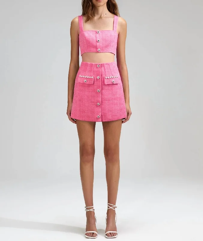 Summer Sale Boucle Mini Skirt In Pink