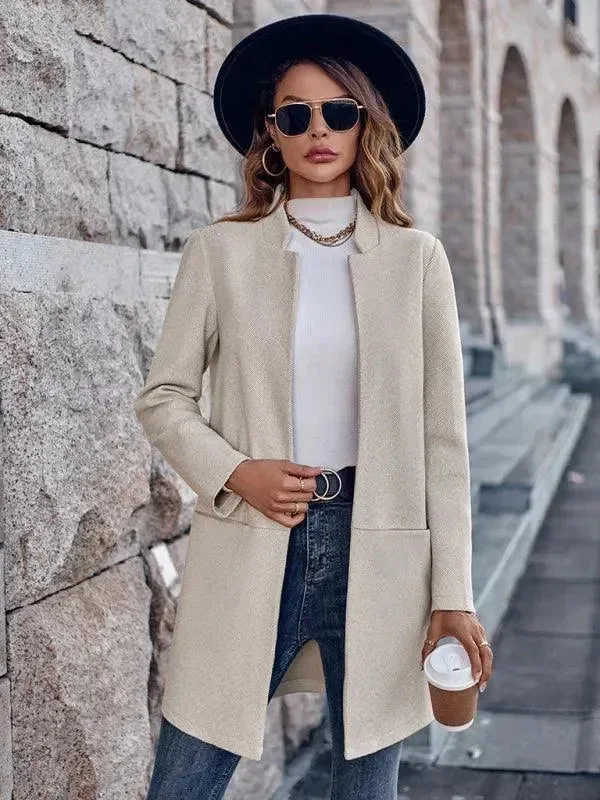 Flash Sale Clothing Stylish Round Neck Women's Trench Coat