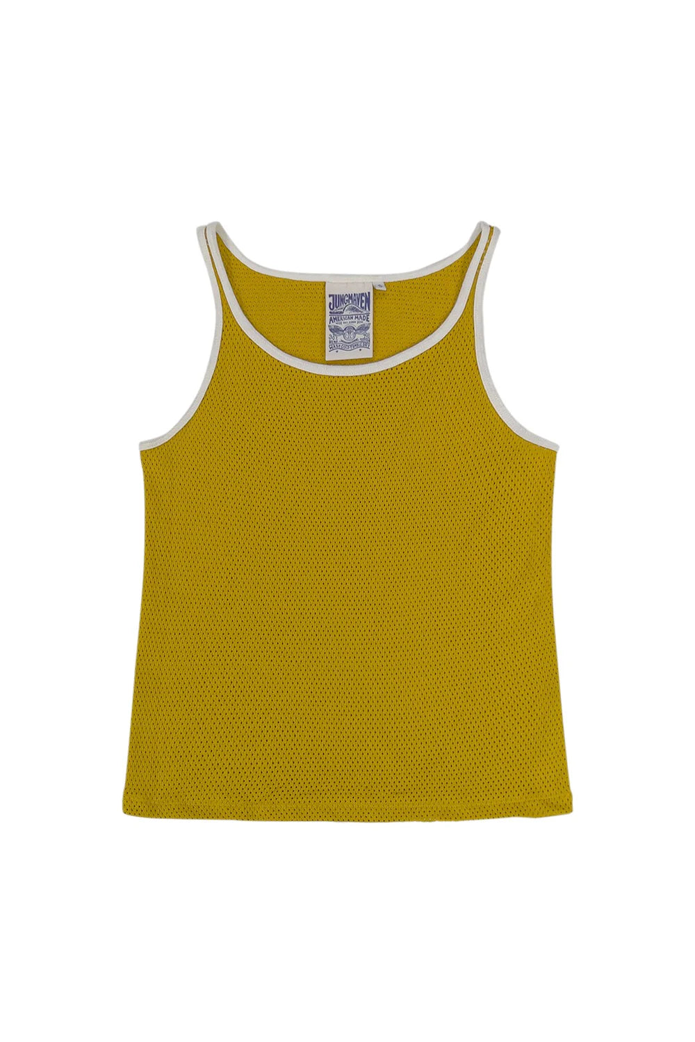 Fashionable Women's Casual Apparel Citrine Yellow Calobo Mesh Tank