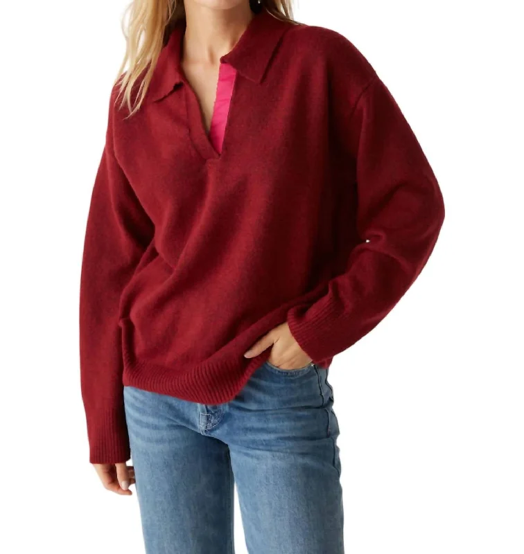 Women's Holiday Clothes Jonas Sweater In Dark Carmine