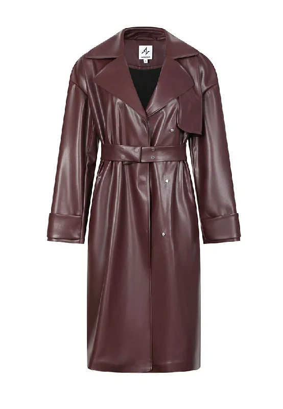 Best Clearance Sales Right Now Vegan Leather Trench Coat