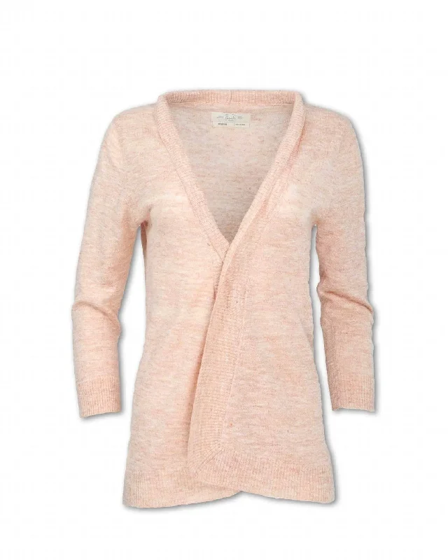 Effortless Chic for Women Women's Heathered Flax Blend Knit Cardigan In Sunset